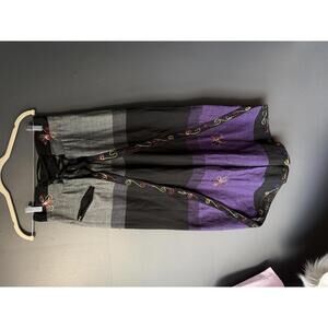 Bohemian Style Color Block Genie Pants with Embroidery